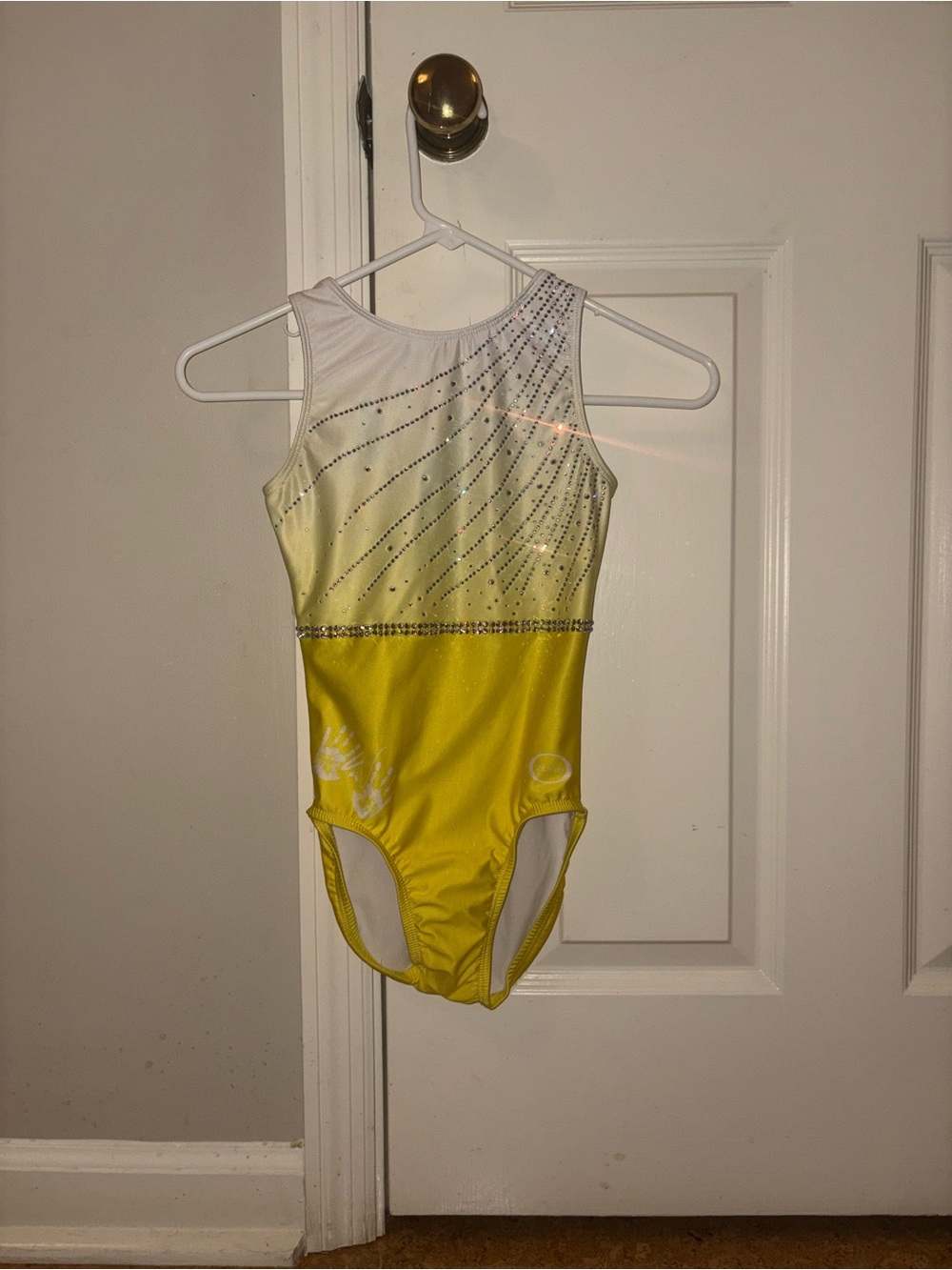 Chalk Warrior White-to-yellow ombré Gymnastics Leotard